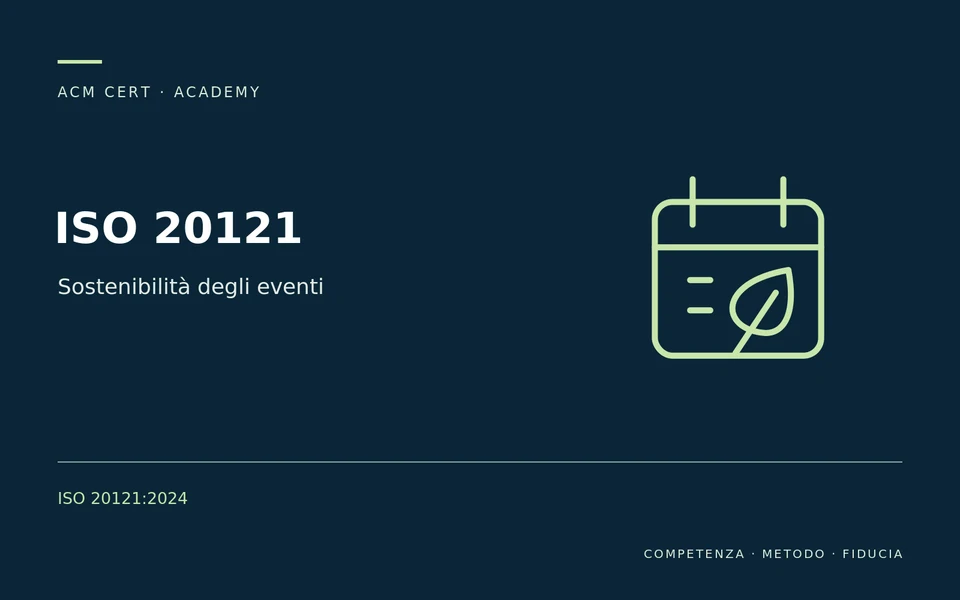 ISO 20121 — Sostenibilità degli eventi; ISO 20121:2024