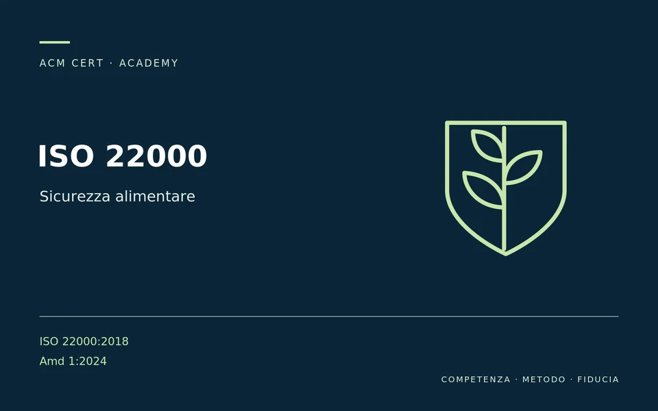 ISO 22000 — Sicurezza alimentare; ISO 22000:2018 + Amd 1:2024
