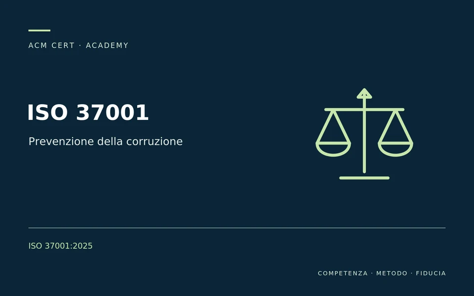 ISO 37001 — Prevenzione della corruzione; ISO 37001:2025