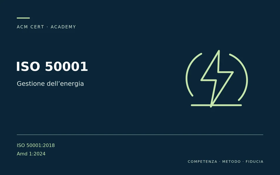 ISO 50001 — Gestione dell’energia; ISO 50001:2018 + Amd 1:2024