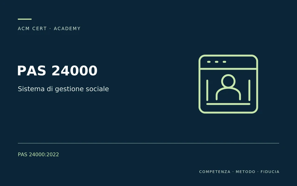 PAS 24000 — Sistema di gestione sociale; PAS 24000:2022