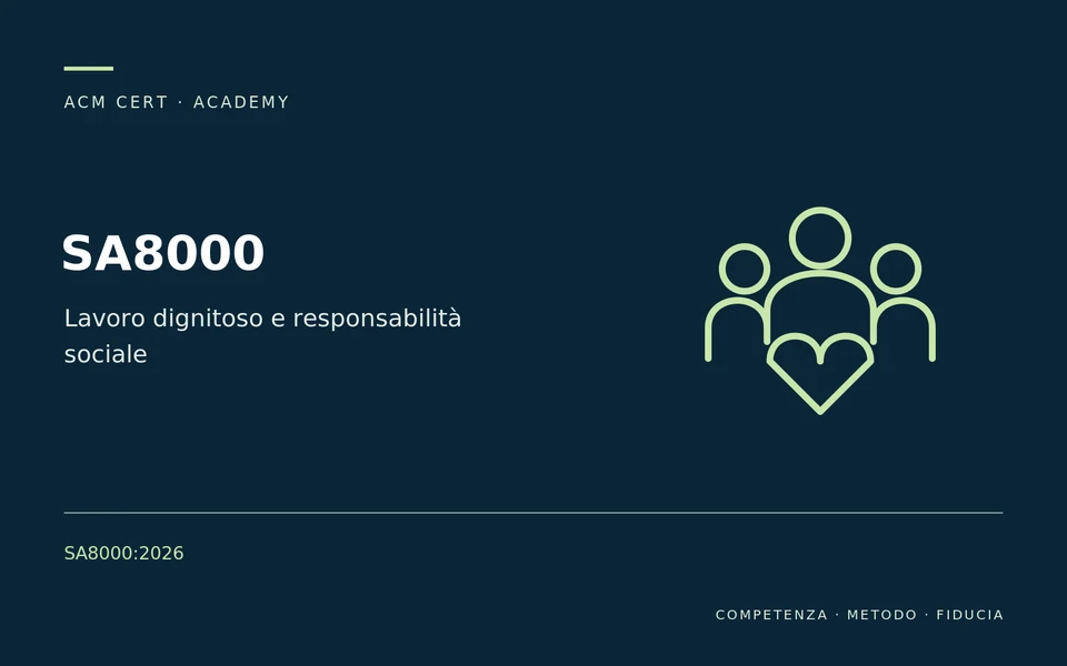 SA8000 — Lavoro dignitoso e responsabilità sociale; SA8000:2026